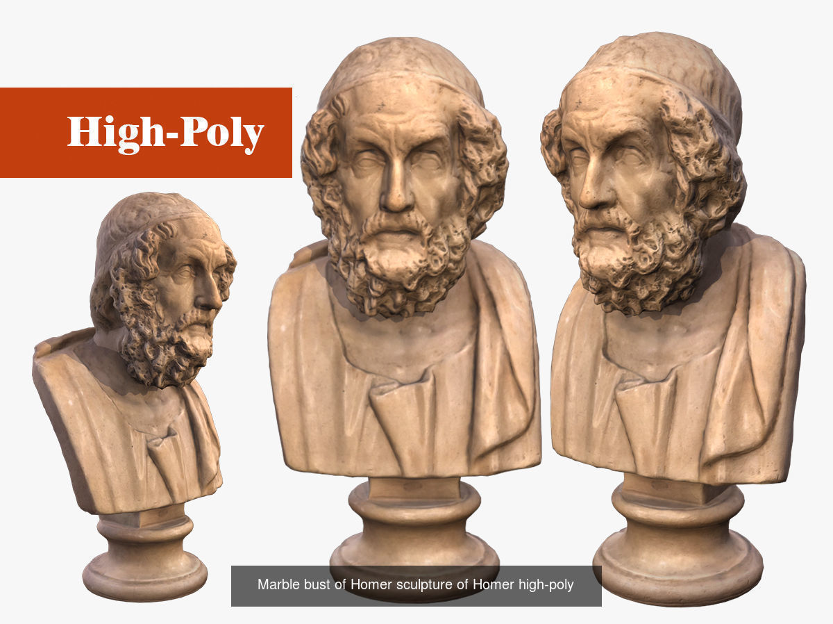  sculpture  Homer and  Menander   3D Model Collection_1