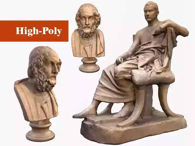  sculpture  Homer and  Menander  