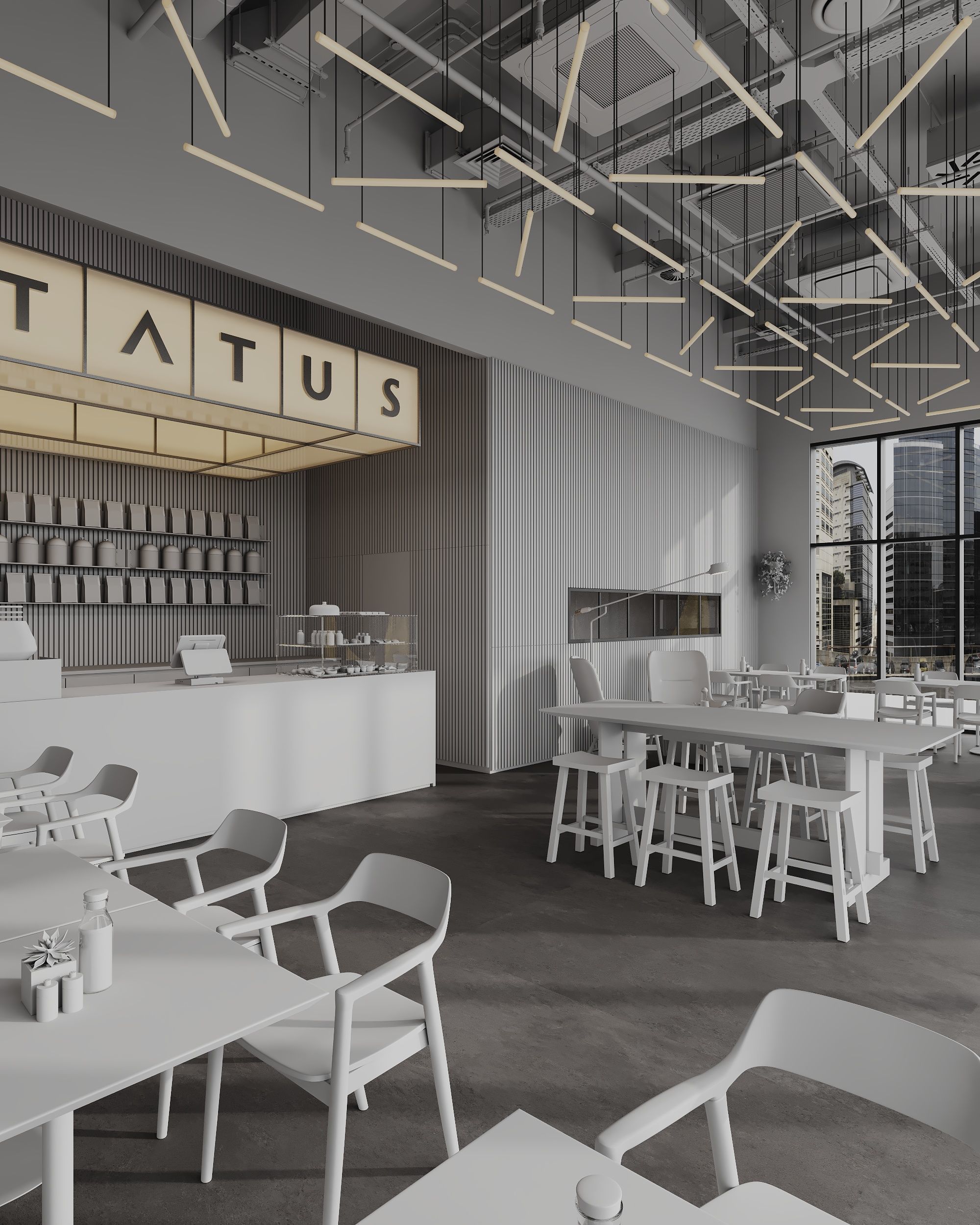 Concept for Cafeteria STATUS Scene Low-poly 3D model_7