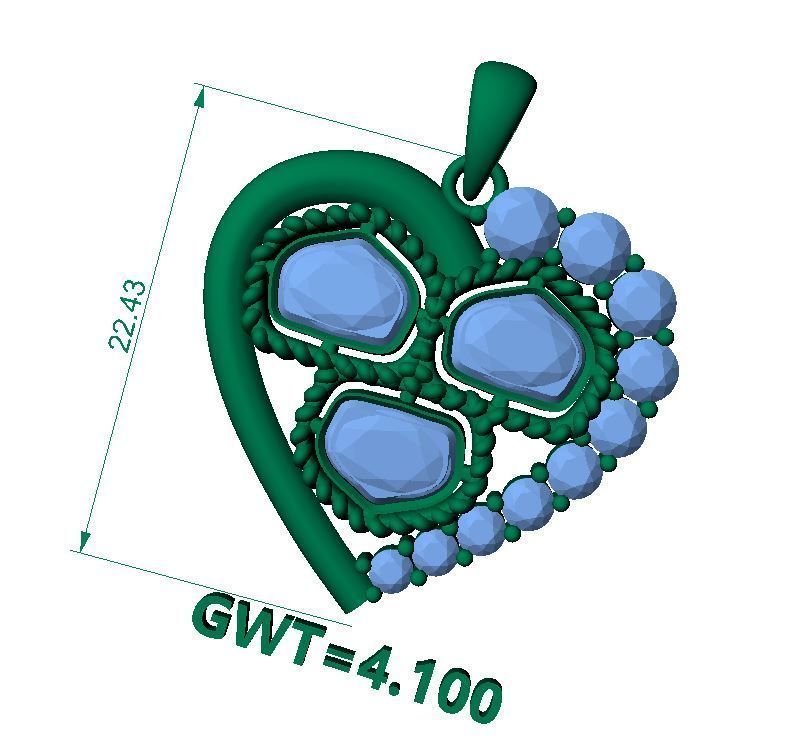 FASION  POLKI PENDANT 3D model_2