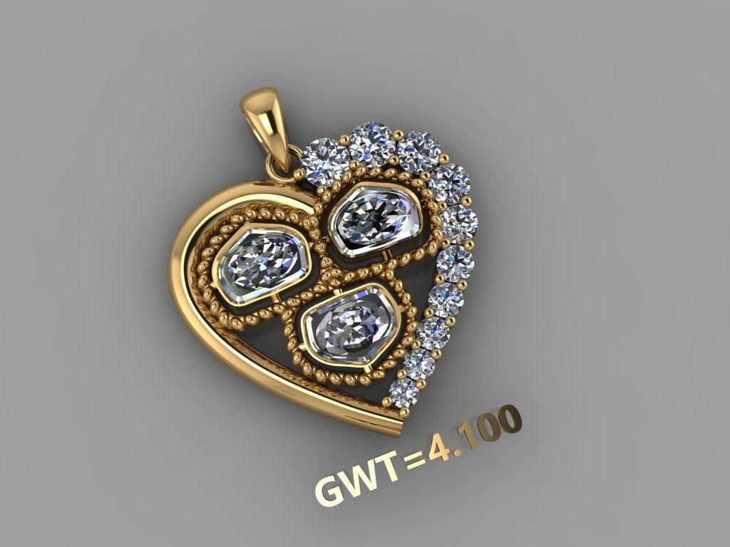 FASION  POLKI PENDANT 3D model_3