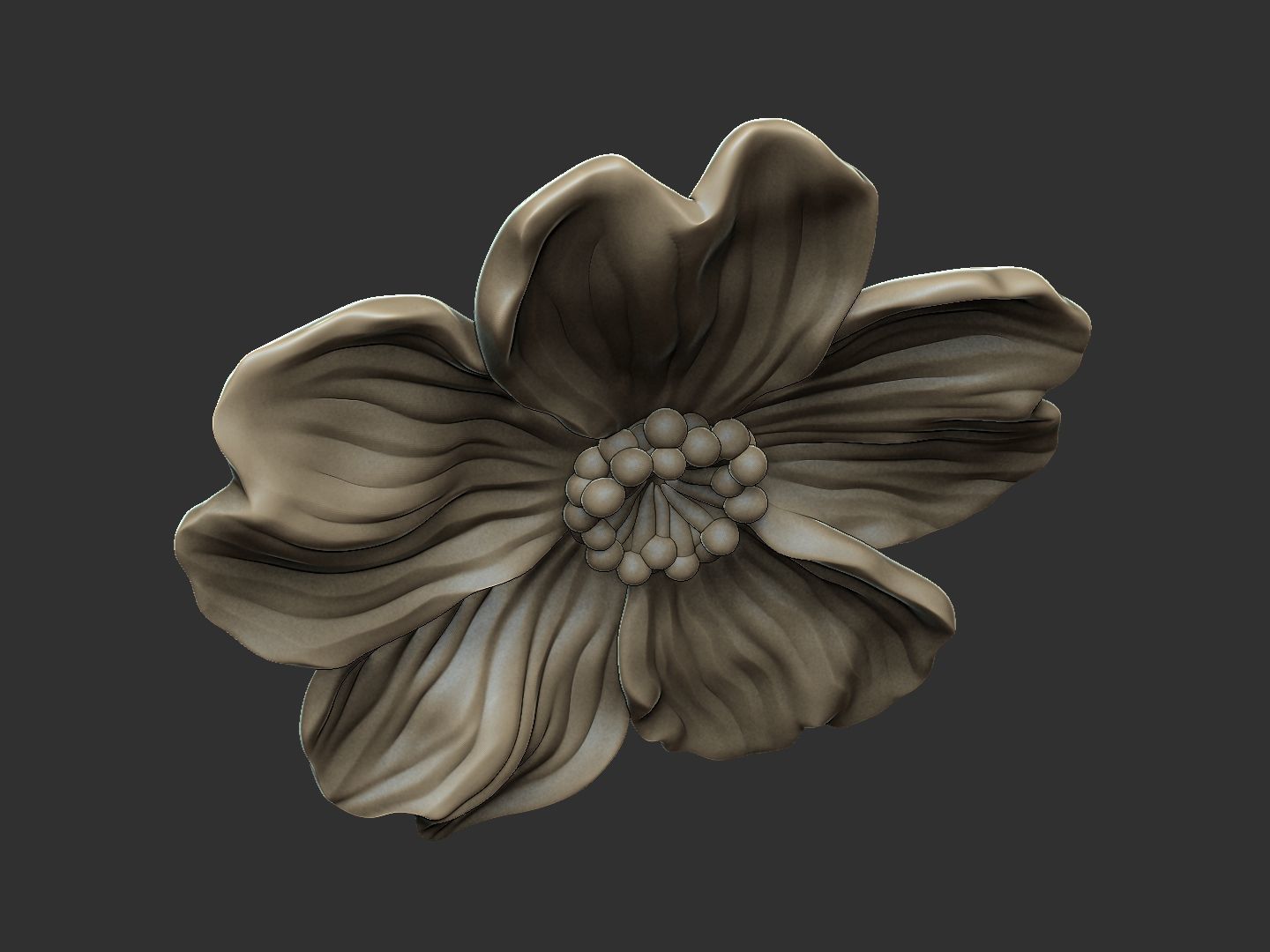 The Mermaid Rose design v2 for casting jewelry high detail 3D print model_5