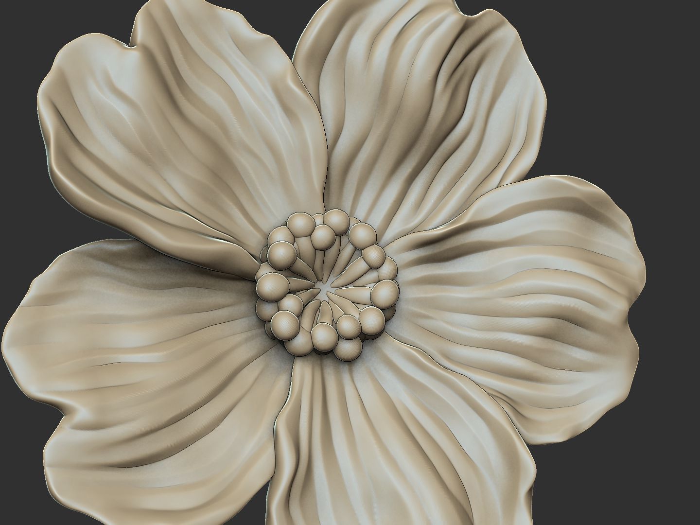The Mermaid Rose design v2 for casting jewelry high detail 3D print model_2