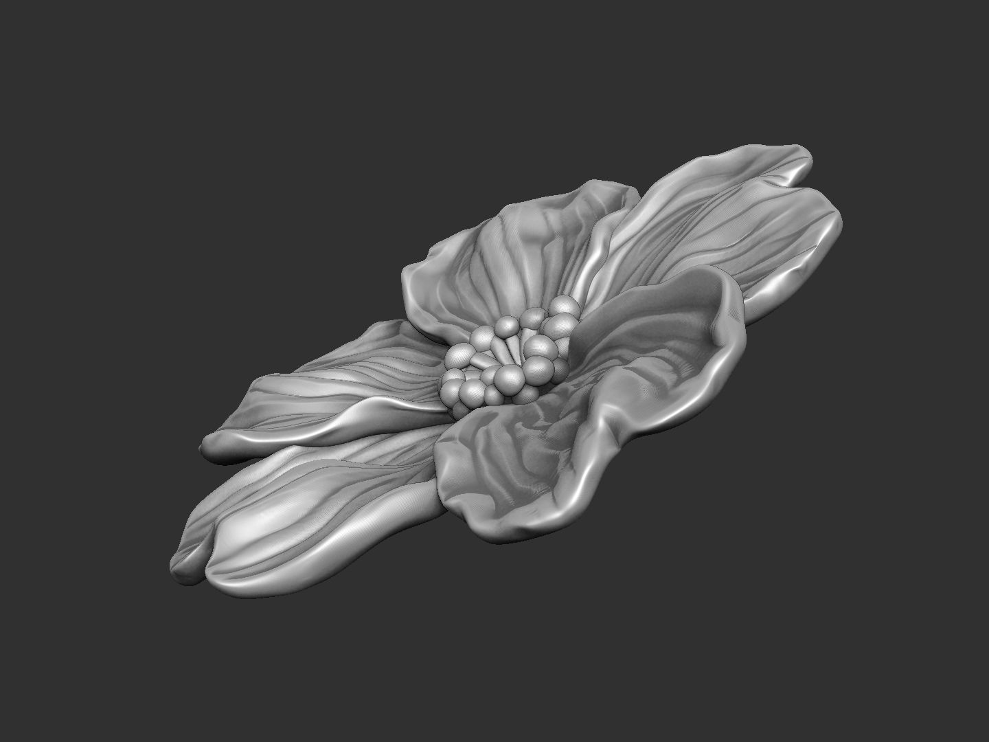 The Mermaid Rose design v2 for casting jewelry high detail 3D print model_4