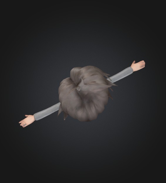 Realistic Girl Character Low-poly 3D model_3