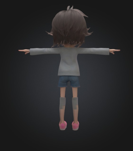 Realistic Girl Character Low-poly 3D model_2