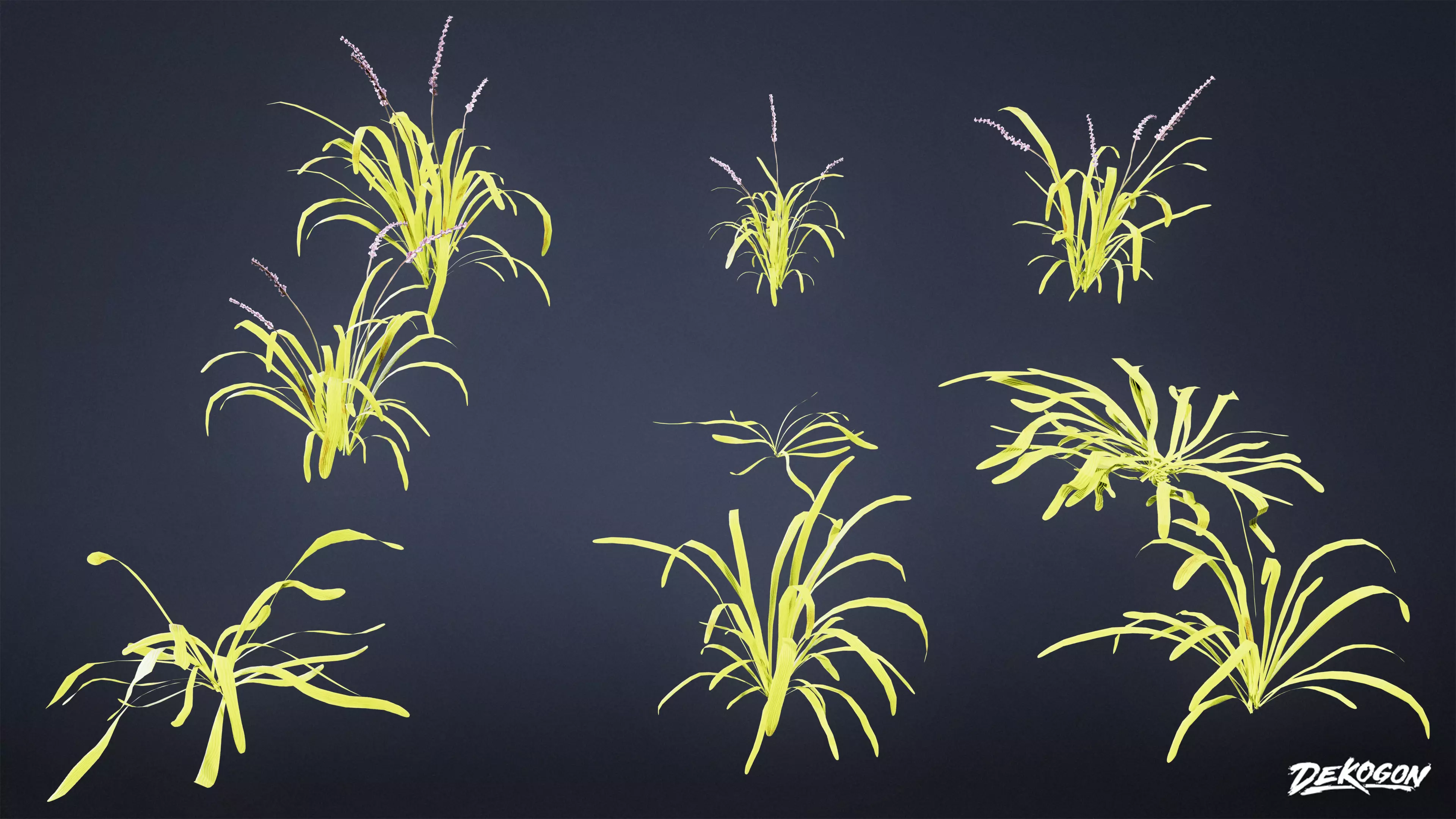FOLIAGE - Plant Lily Turf 01 - LOW POLY Low-poly 3D model