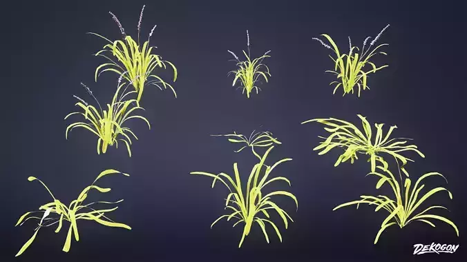FOLIAGE - Plant Lily Turf 01 - LOW POLY