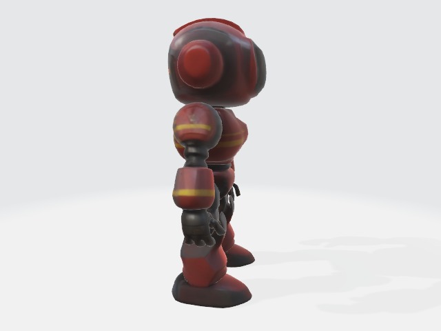 Lowpoly robot fireman Low-poly 3D model_1