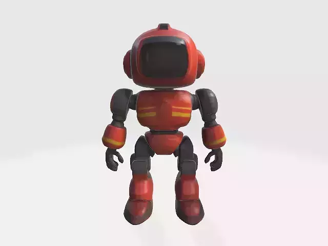 Lowpoly robot fireman Low-poly 3D model