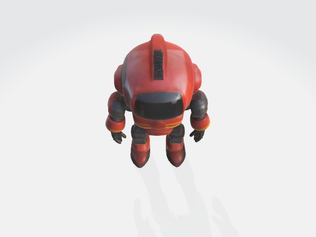 Lowpoly robot fireman Low-poly 3D model_4