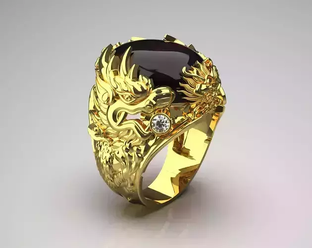 dragon jewelry ring jr00107 3D print model