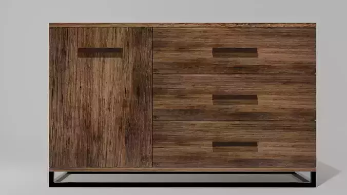 Wooden chest of drawers 01