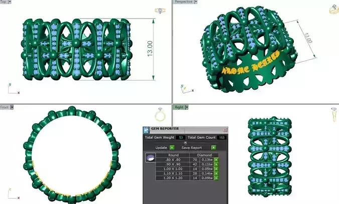 chrome heart Double Cross Diamond Ring 3d models print