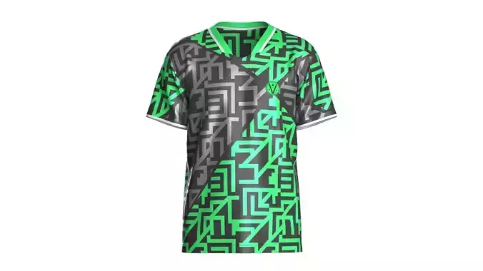 Soccer Black And Green Jersey-Away Kit