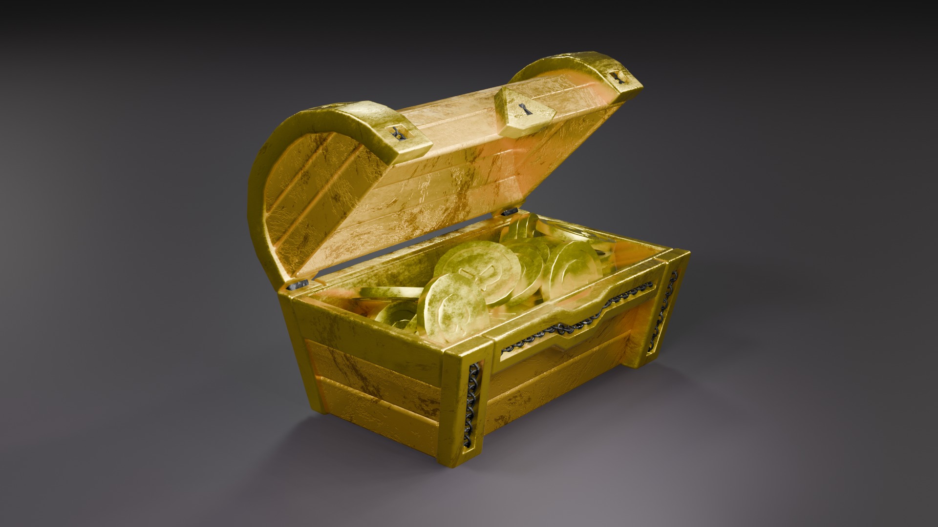 Treasure Chest  Low-poly 3D model_6