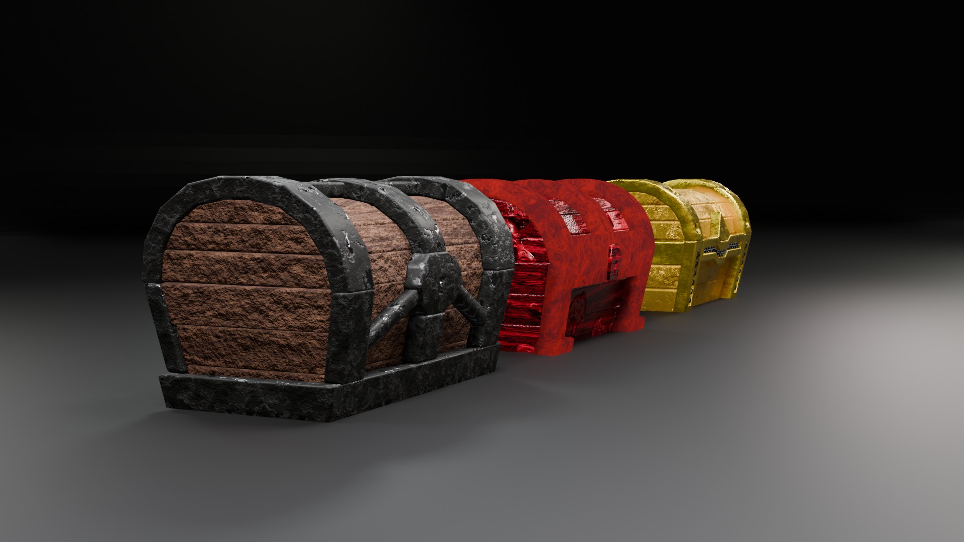 Treasure Chest  Low-poly 3D model_1