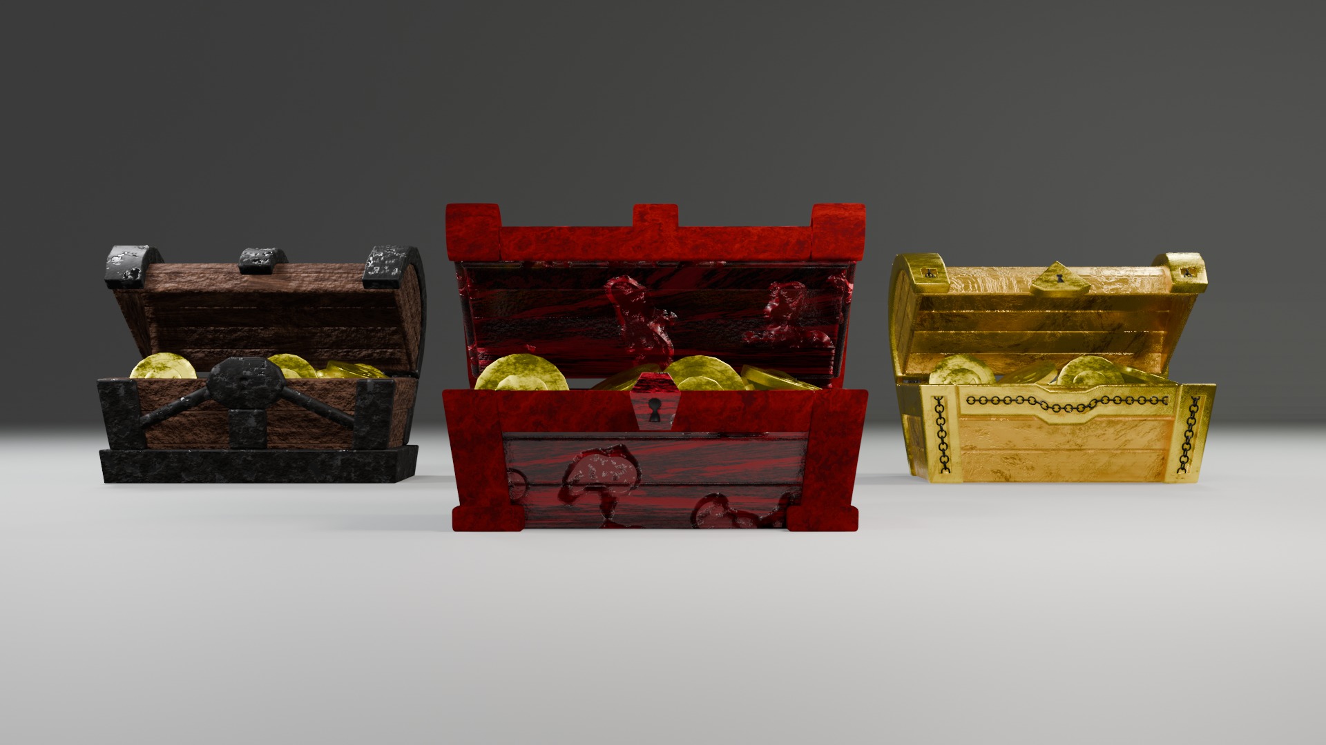 Treasure Chest  Low-poly 3D model_13