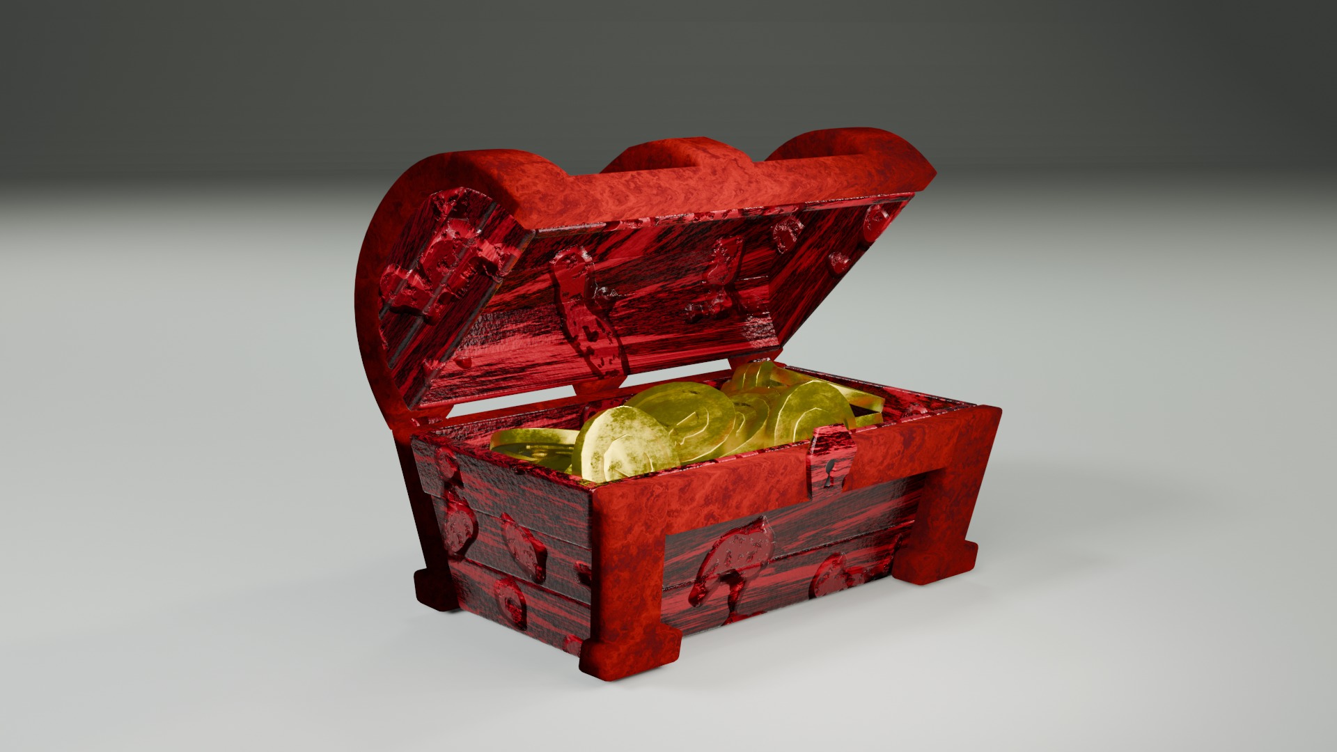 Treasure Chest  Low-poly 3D model_9
