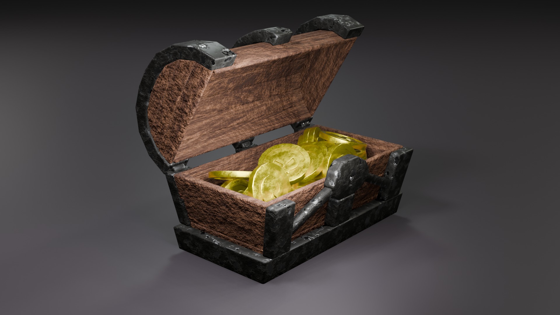 Treasure Chest  Low-poly 3D model_3