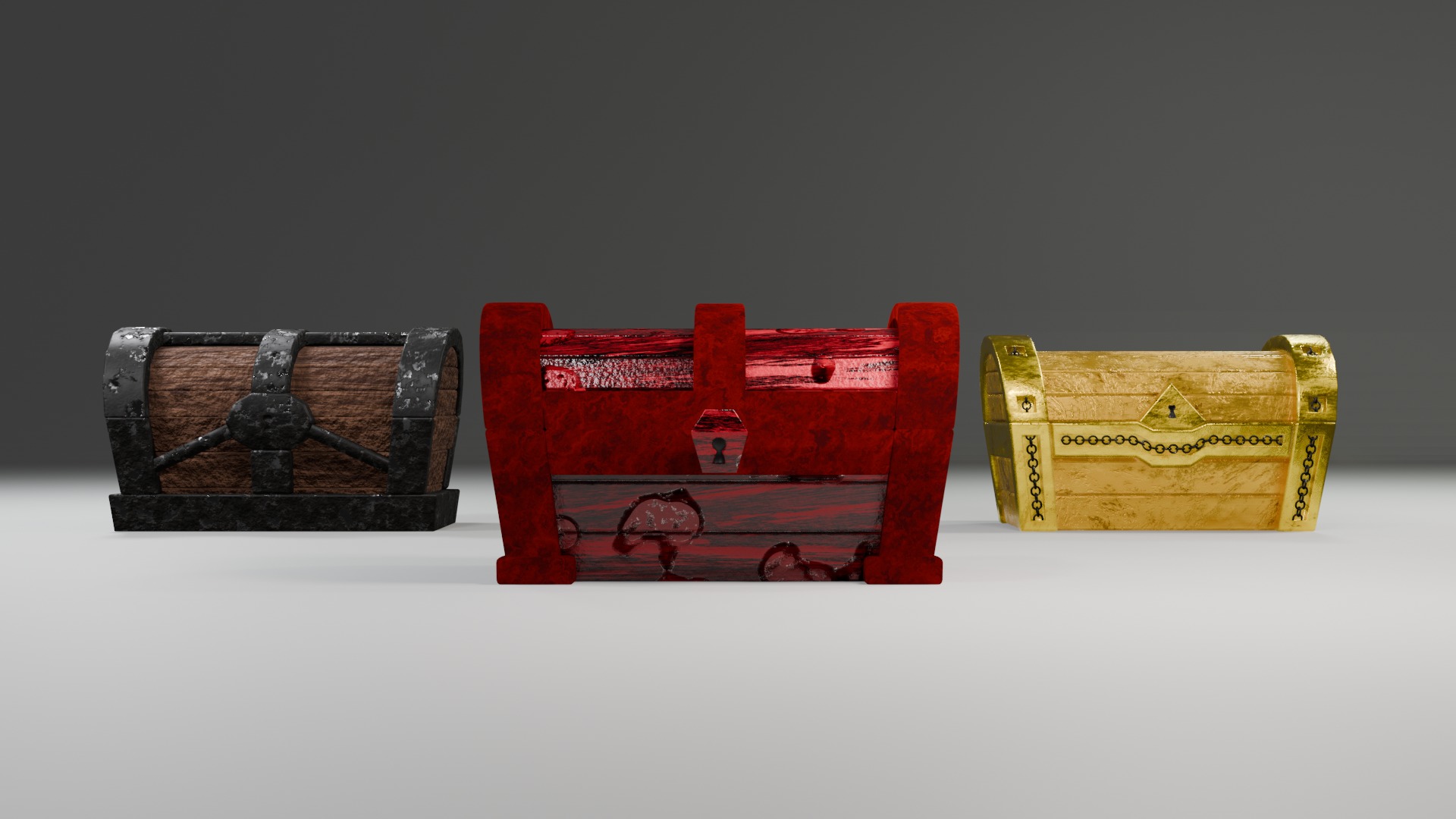 Treasure Chest  Low-poly 3D model_12