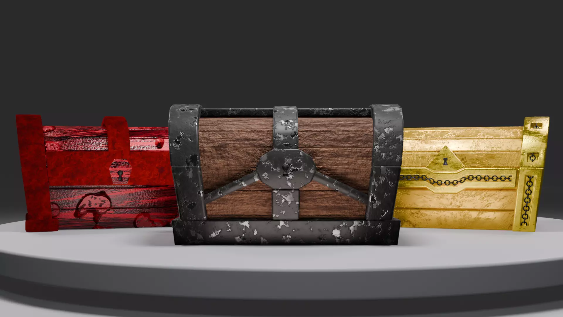 Treasure Chest  Low-poly 3D model_0