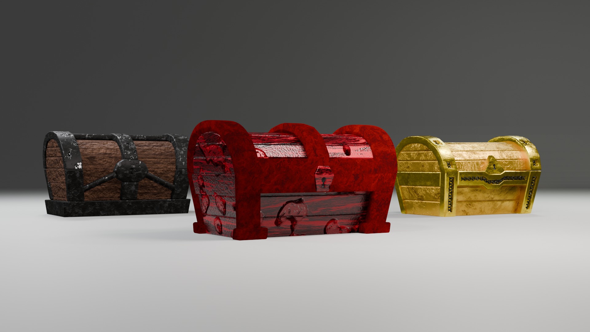 Treasure Chest  Low-poly 3D model_15