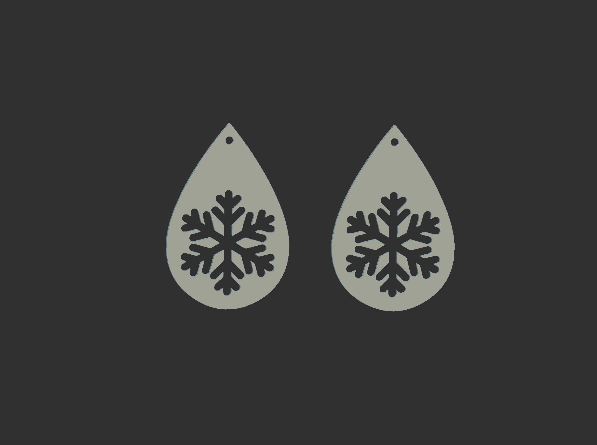 christmas earrings decor  3D print model_1