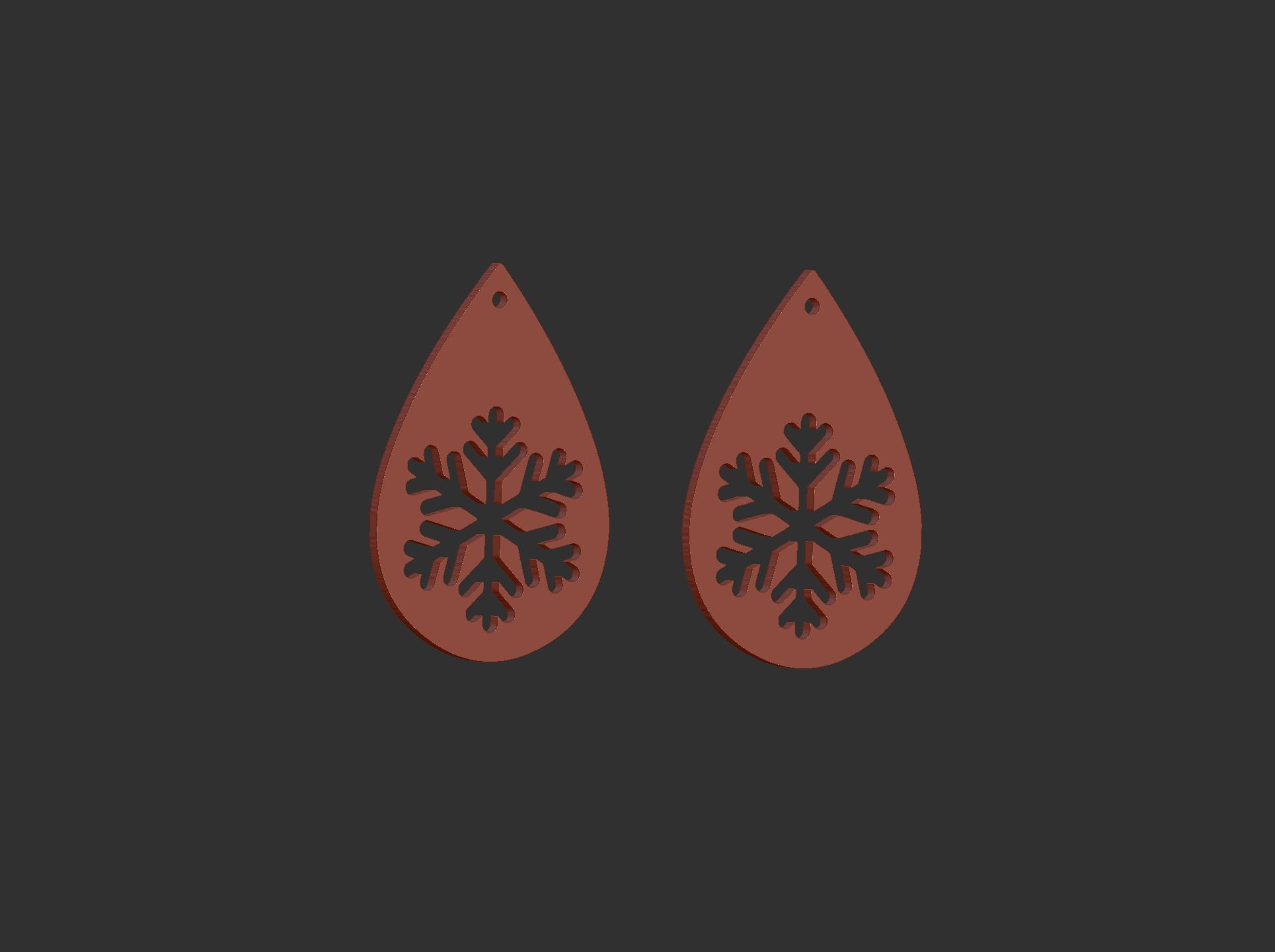 christmas earrings decor  3D print model_5
