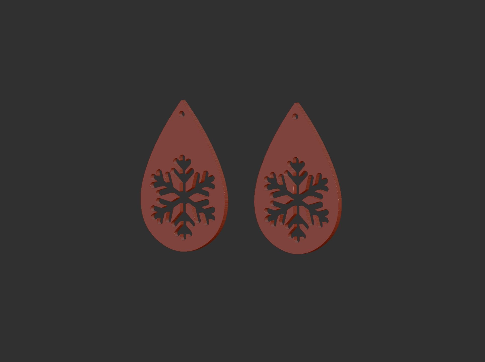 christmas earrings decor  3D print model_2