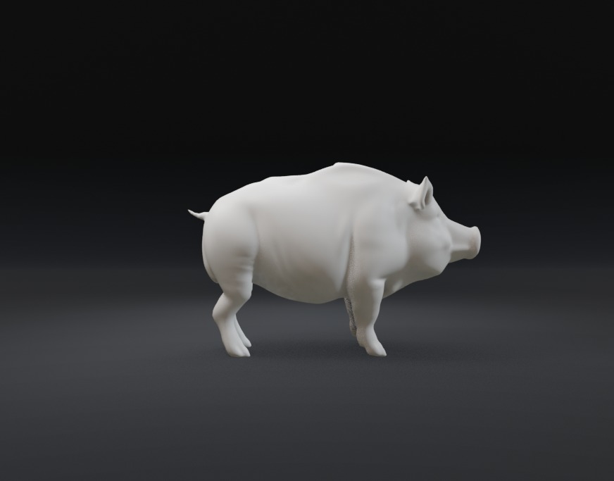 Wild Boar Sculpt Printable Model 3D print model_3