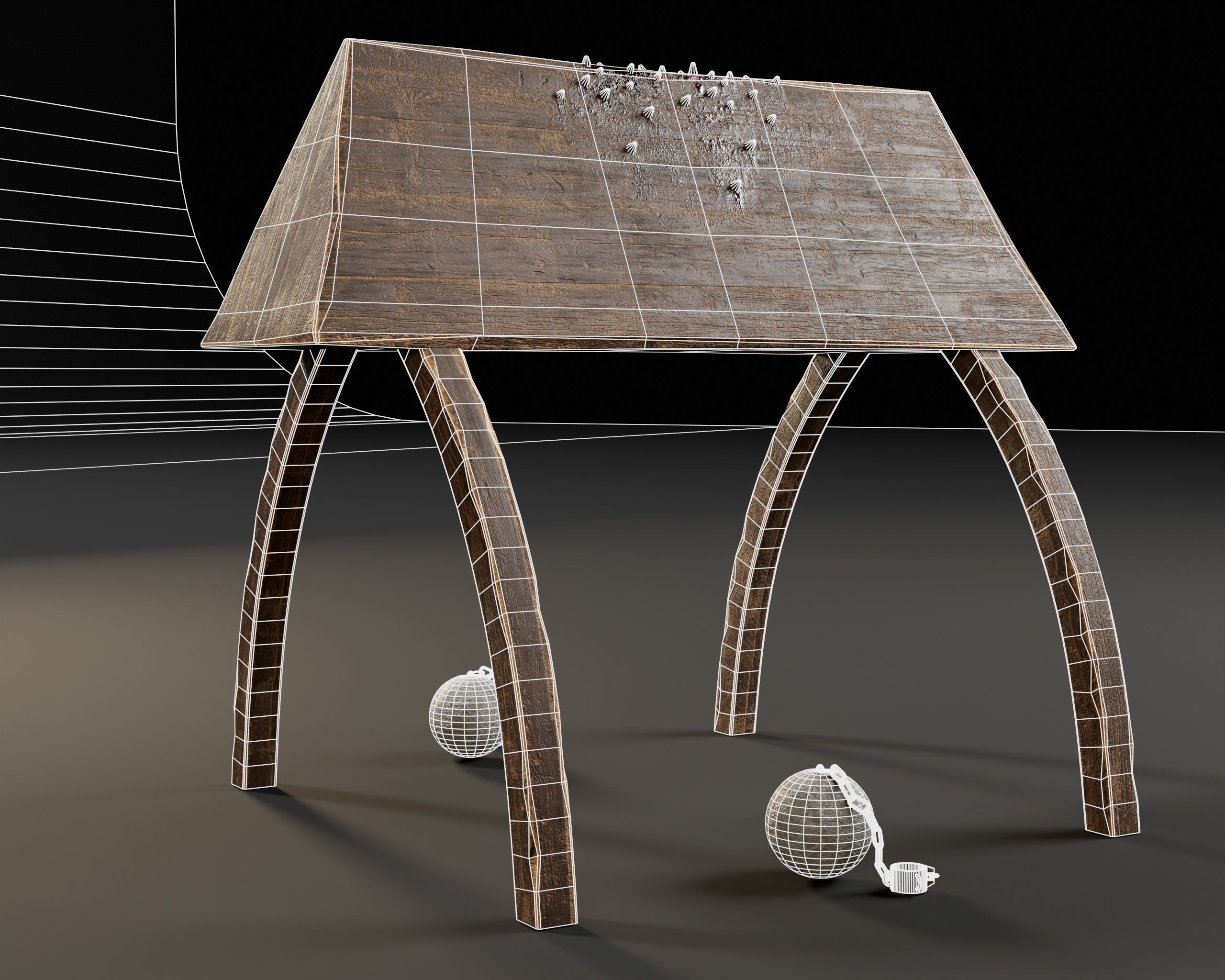 Medieval Spanish Horse Torture Low-poly 3D model_9