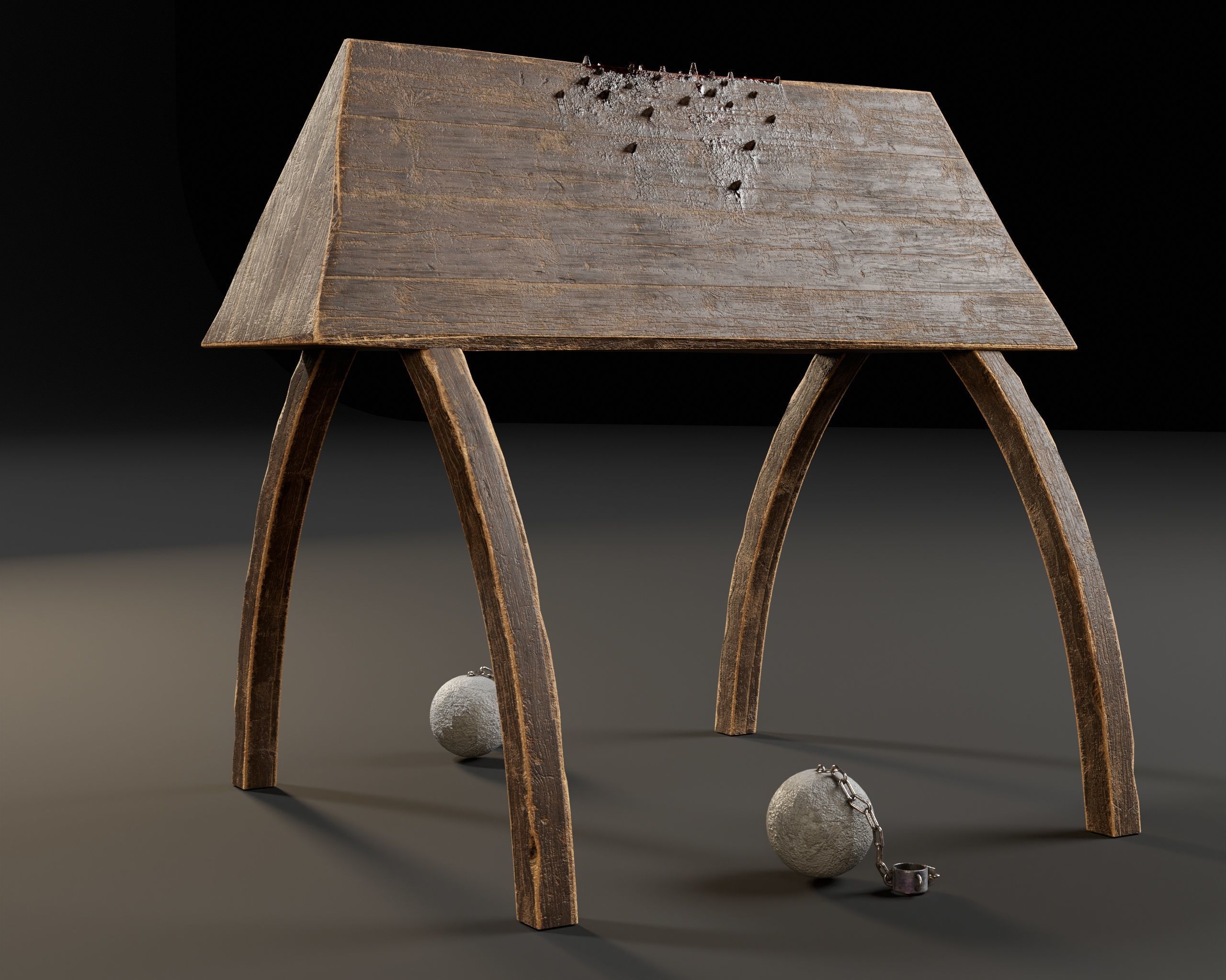 Medieval Spanish Horse Torture Low-poly 3D model_8