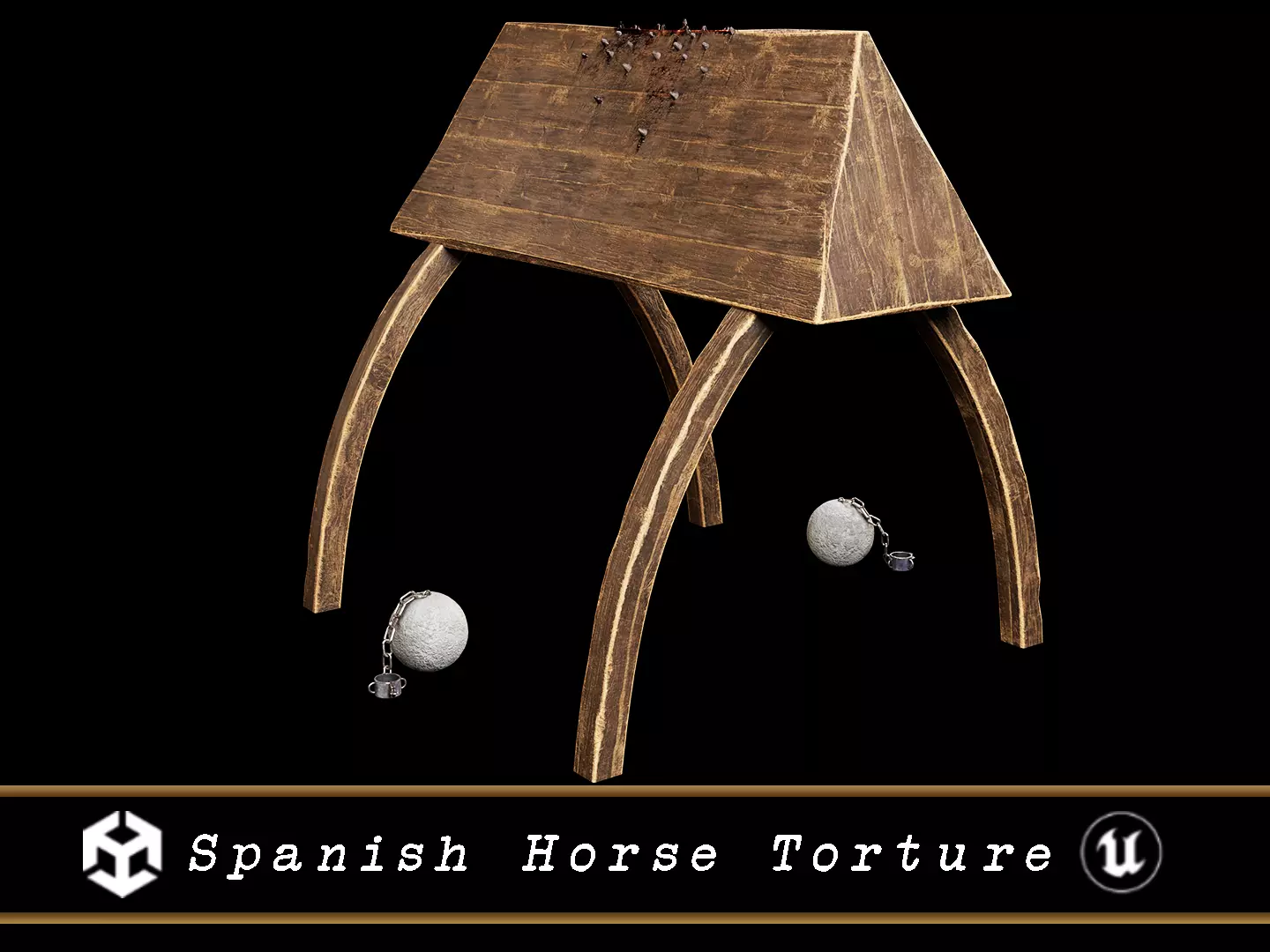 Medieval Spanish Horse Torture Low-poly 3D model_0