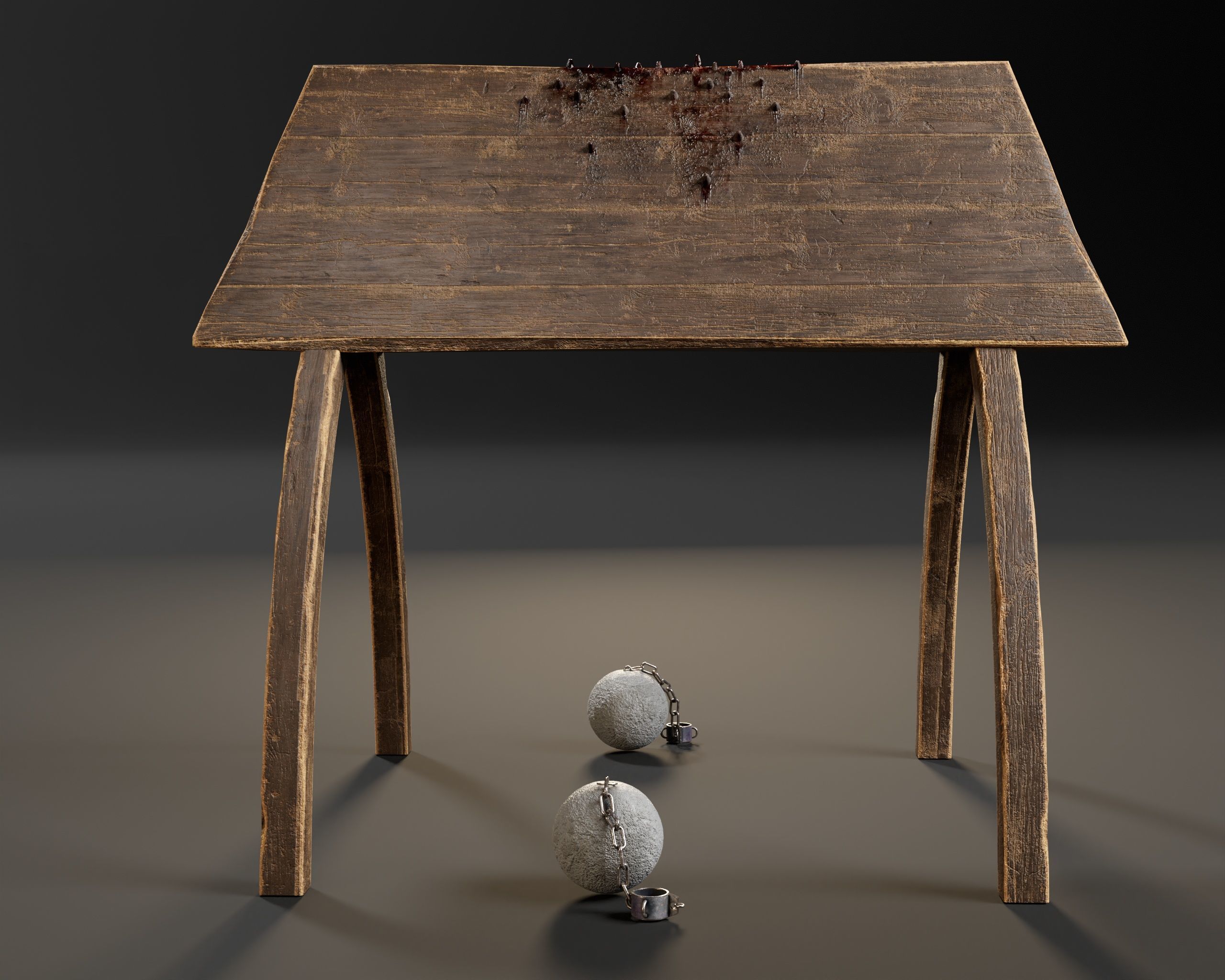 Medieval Spanish Horse Torture Low-poly 3D model_6