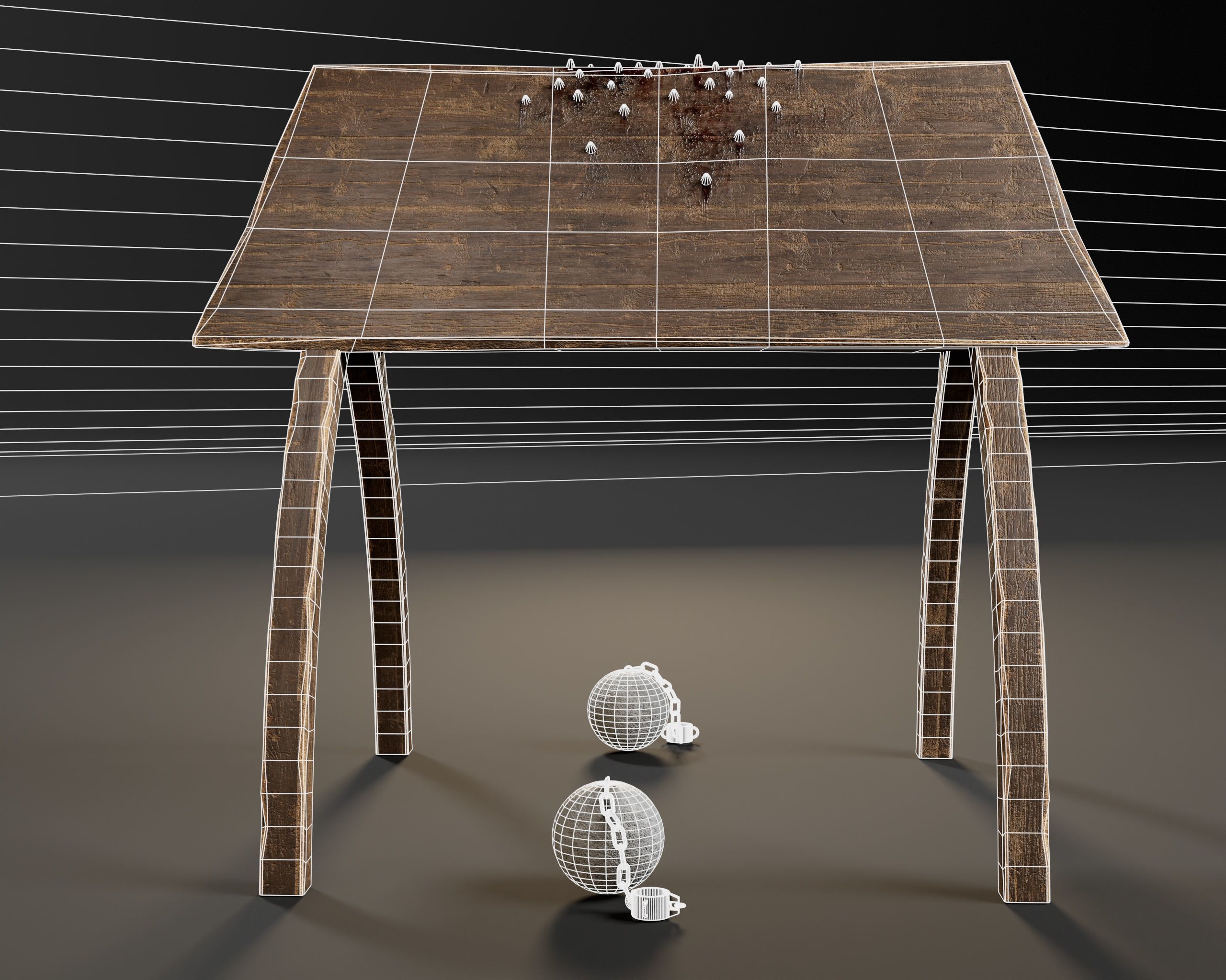 Medieval Spanish Horse Torture Low-poly 3D model_7