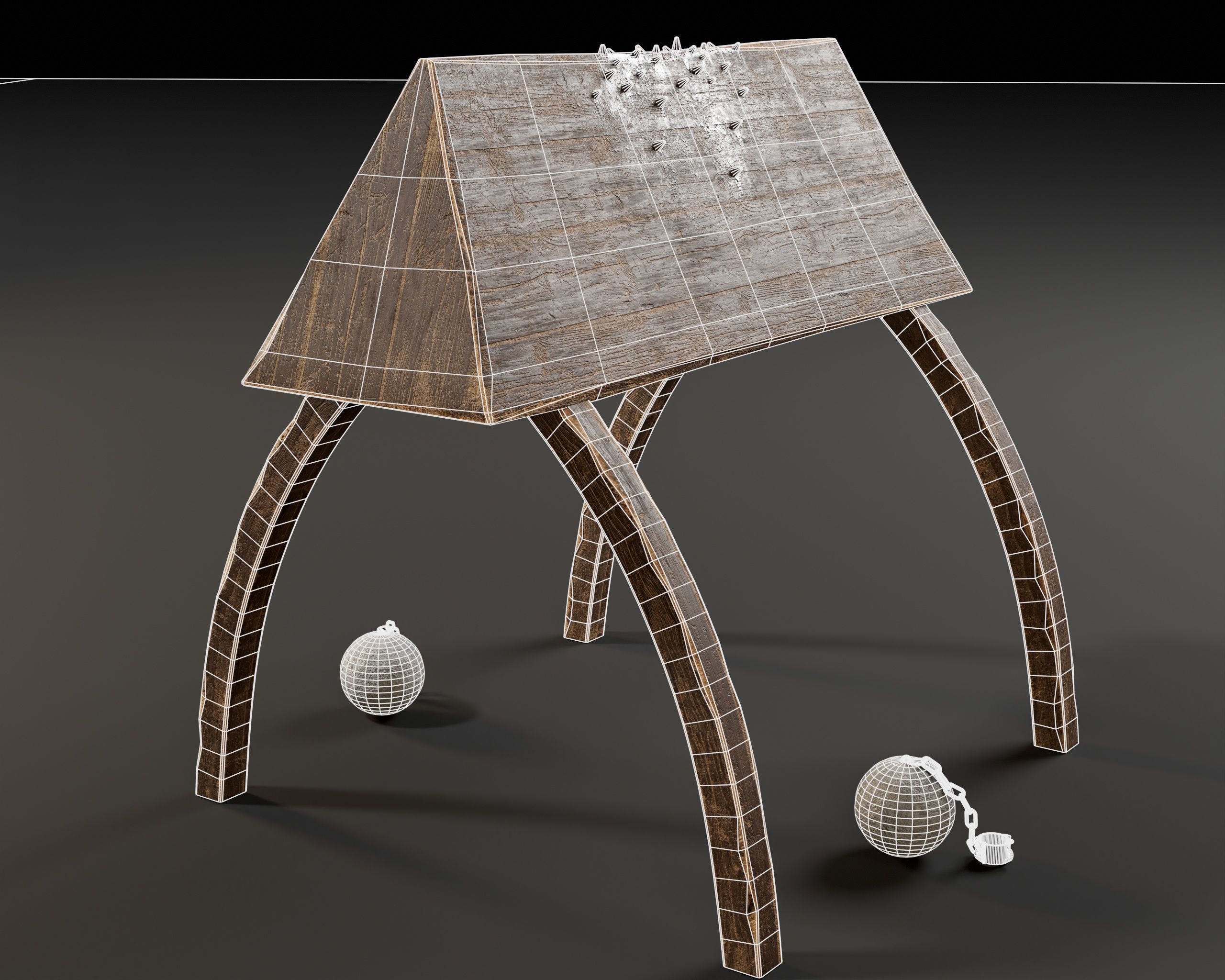 Medieval Spanish Horse Torture Low-poly 3D model_11