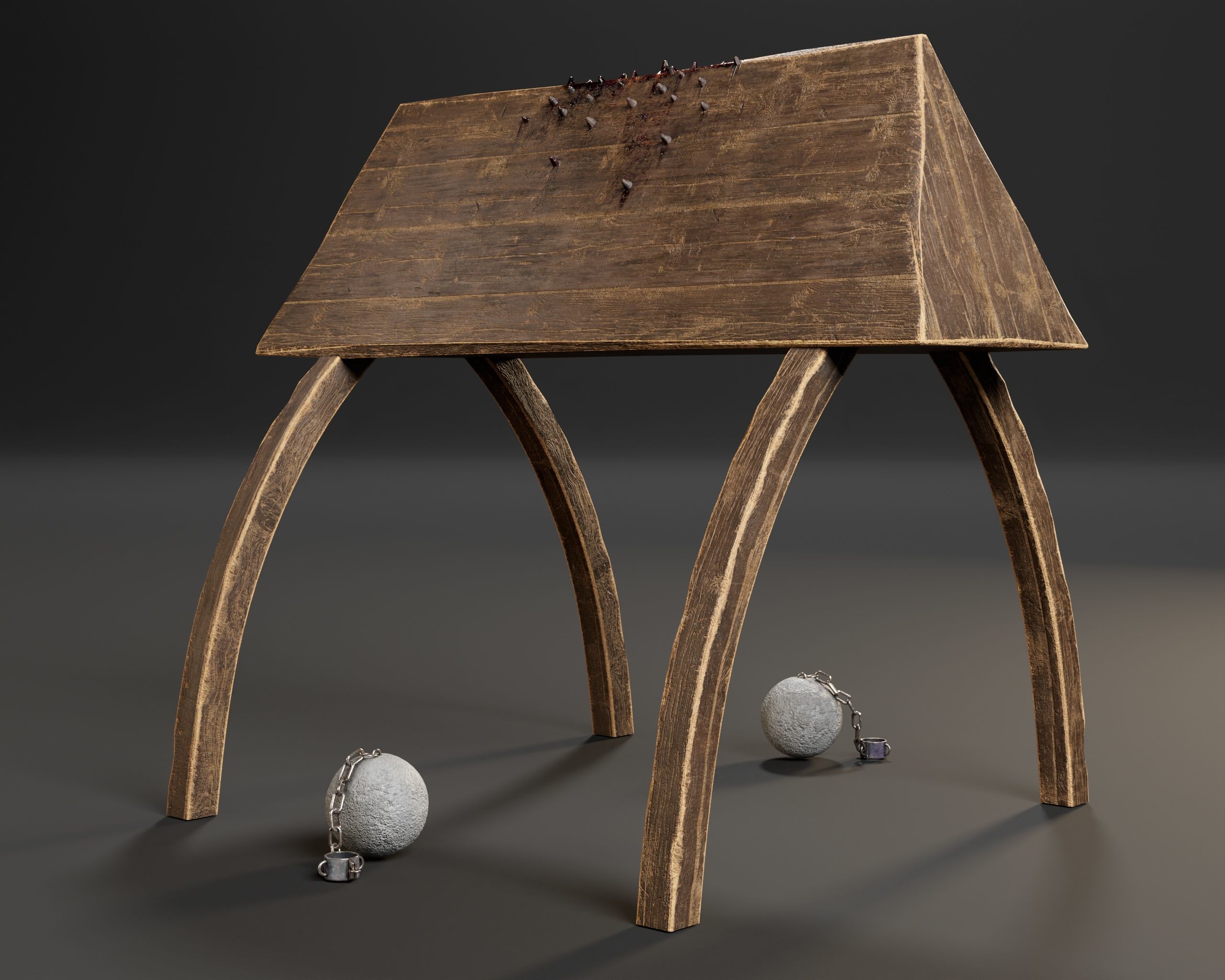 Medieval Spanish Horse Torture Low-poly 3D model_4