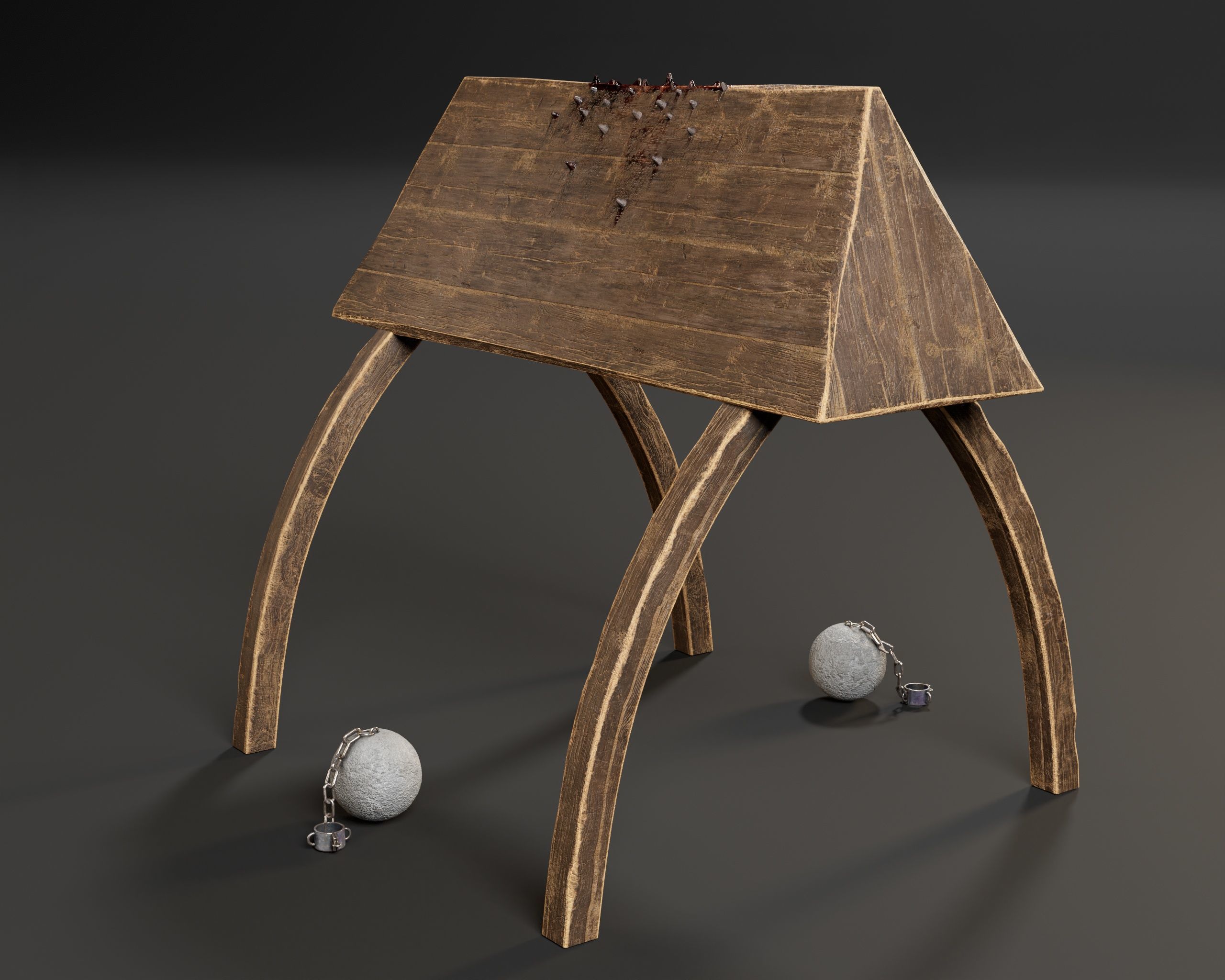 Medieval Spanish Horse Torture Low-poly 3D model_2