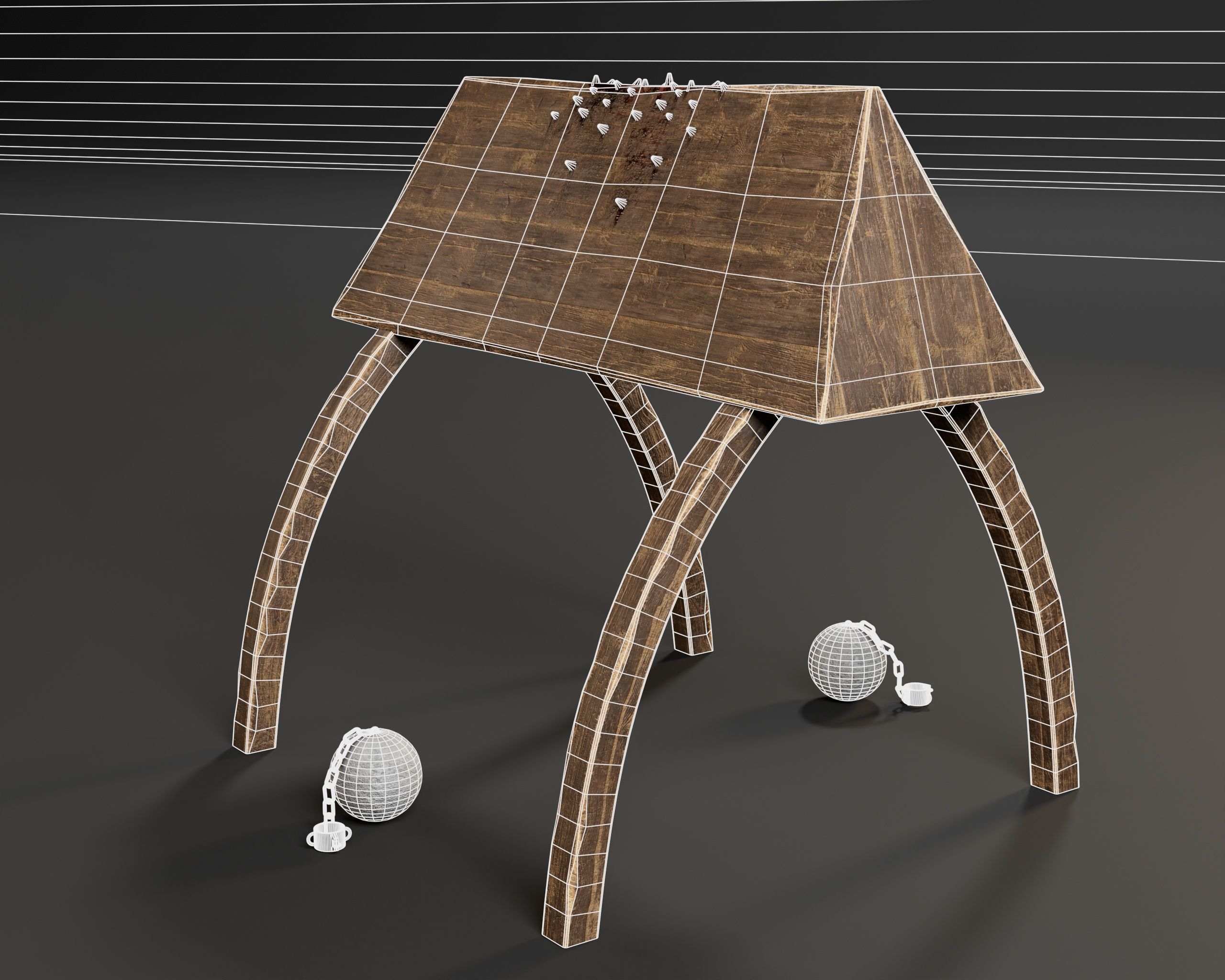 Medieval Spanish Horse Torture Low-poly 3D model_3