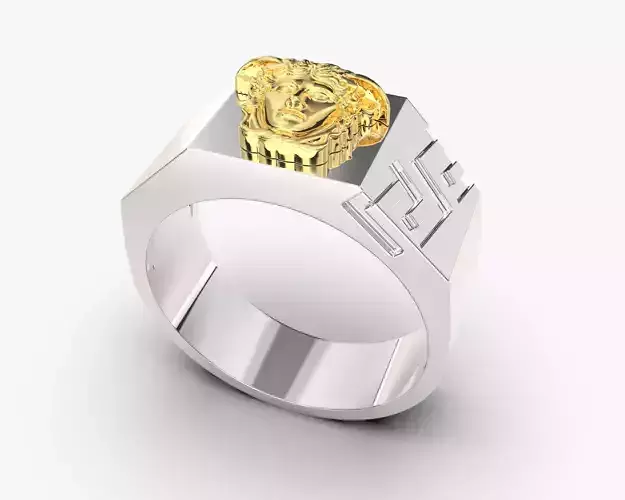 Jewelry Signet Ring Greek Medusa - Printed STL