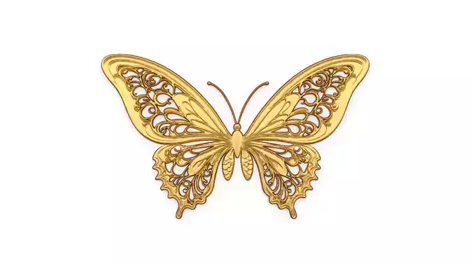 Classic butterfly decor ornament carved 54