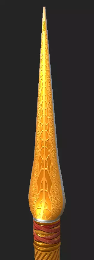 Golden Spear Unity Game Asset Low-poly 3D model_0