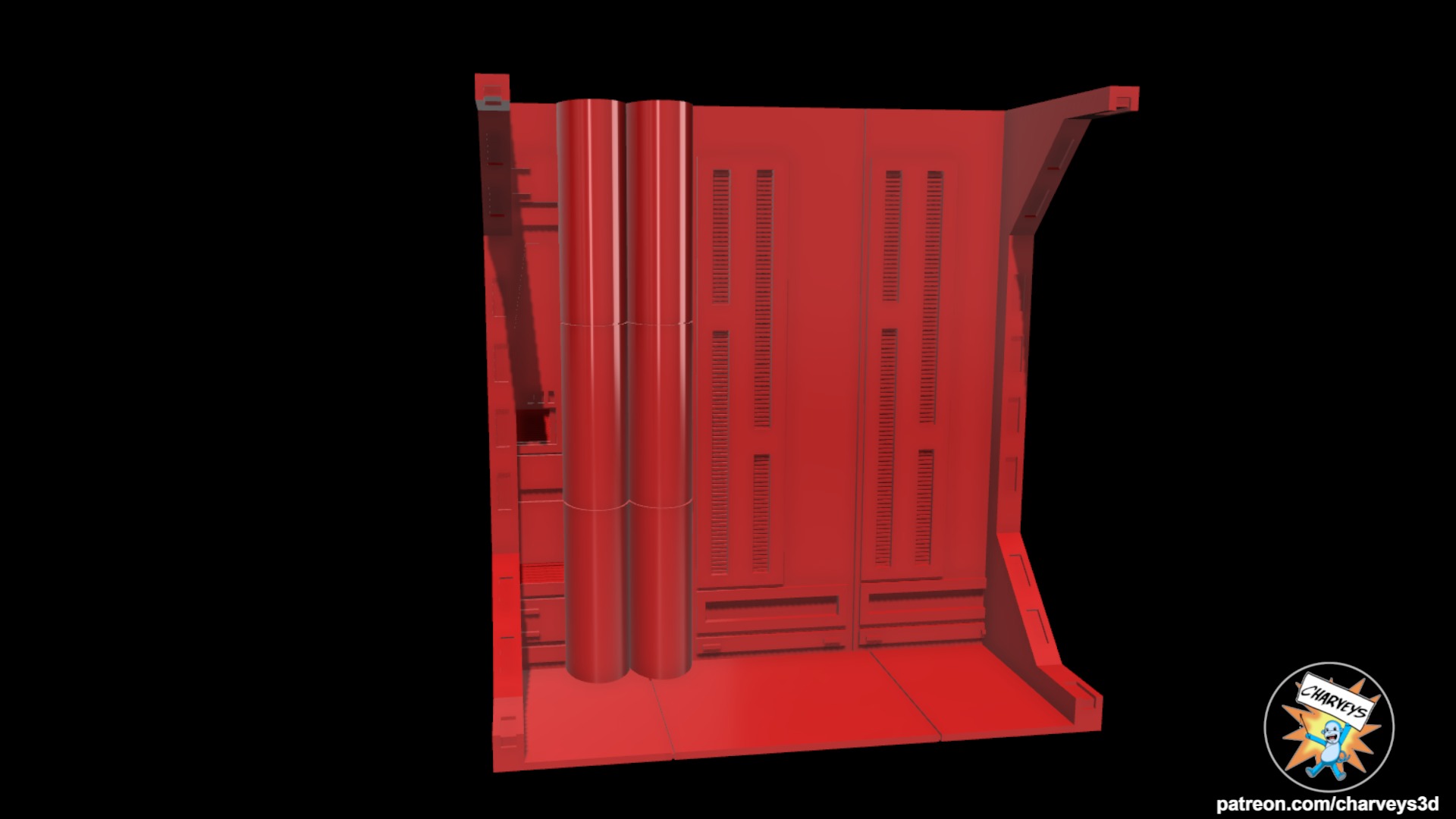 Star Wars Death Star Corridor 4 Diorama for action figures 3D print model_5