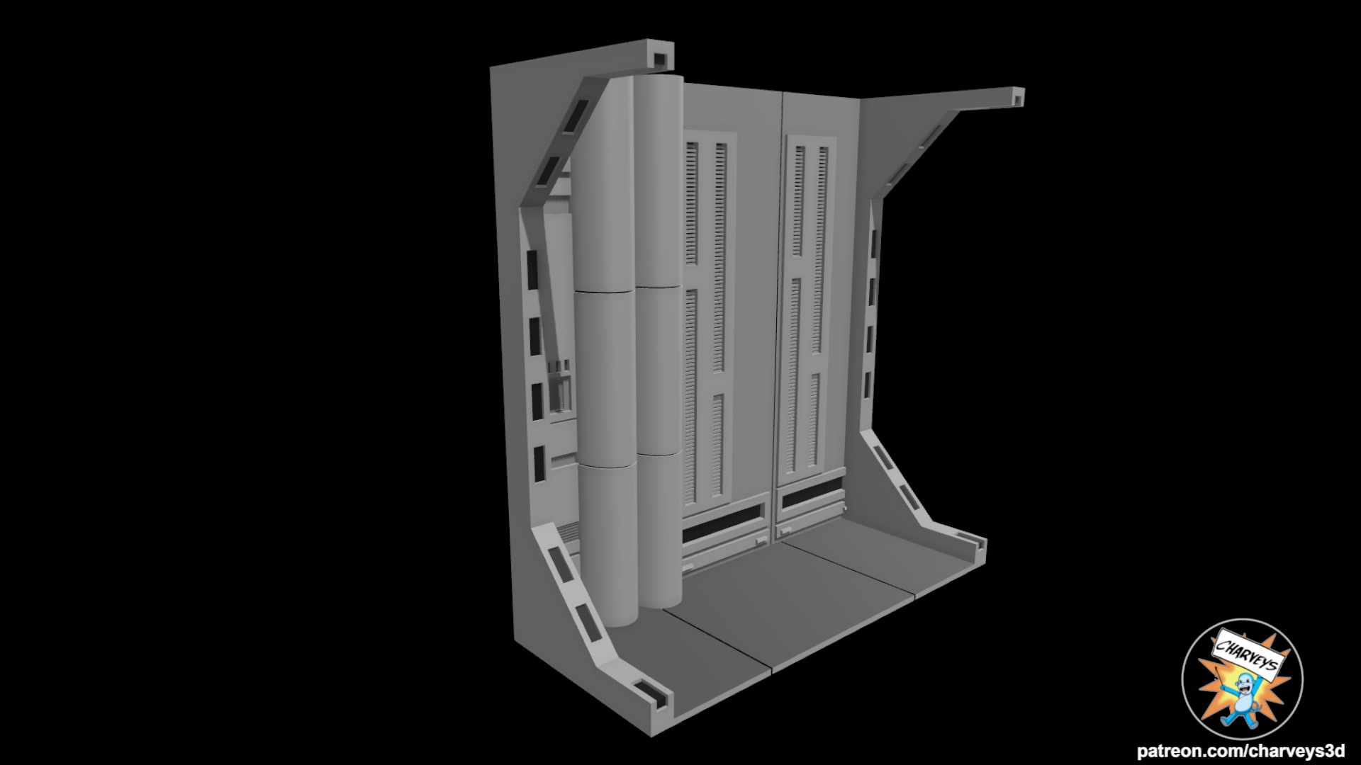 Star Wars Death Star Corridor 4 Diorama for action figures 3D print model_2