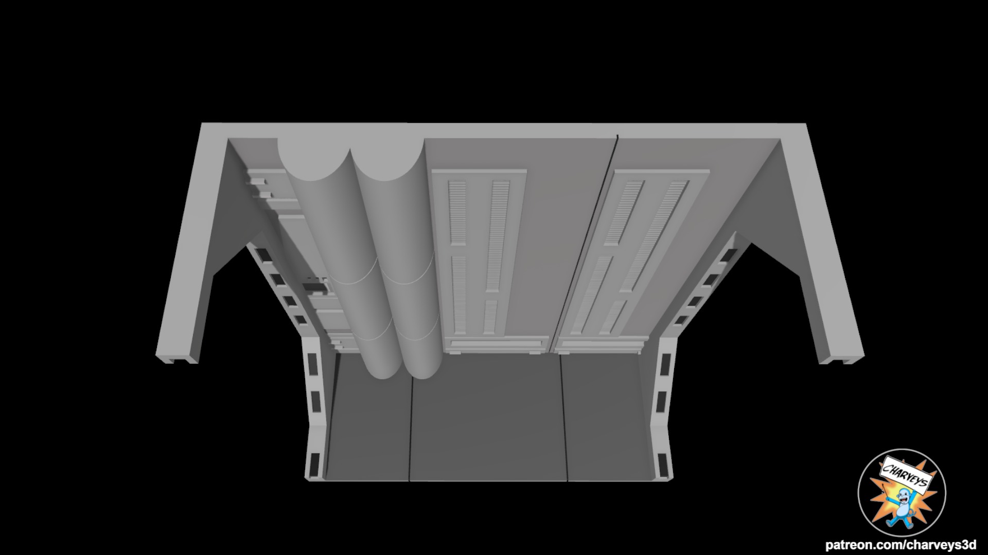 Star Wars Death Star Corridor 4 Diorama for action figures 3D print model_4