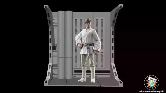 Star Wars Death Star Corridor 4 Diorama for action figures 3D print model