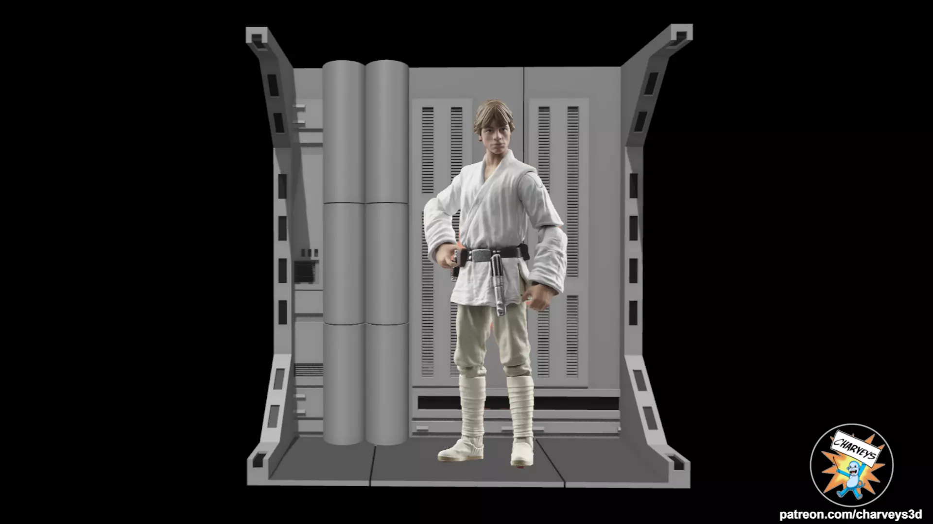 Star Wars Death Star Corridor 4 Diorama for action figures 3D print model_0