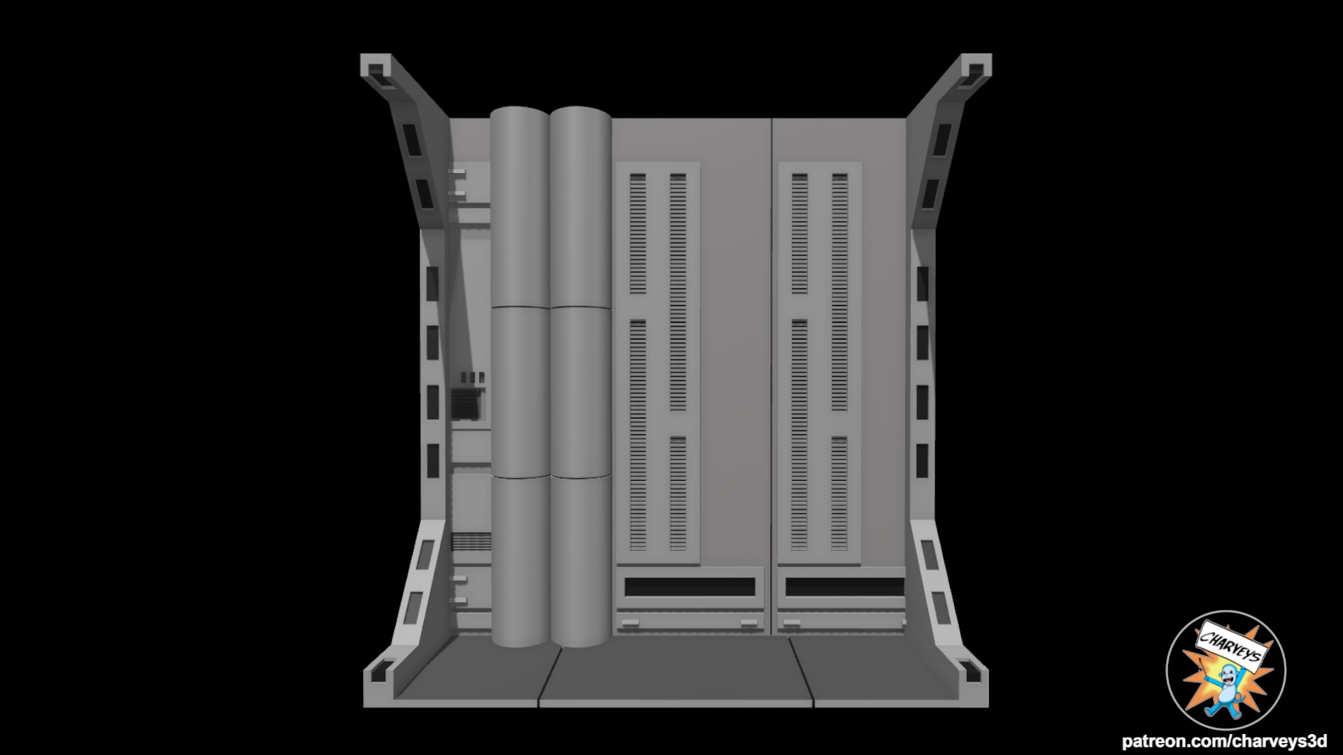 Star Wars Death Star Corridor 4 Diorama for action figures 3D print model_1