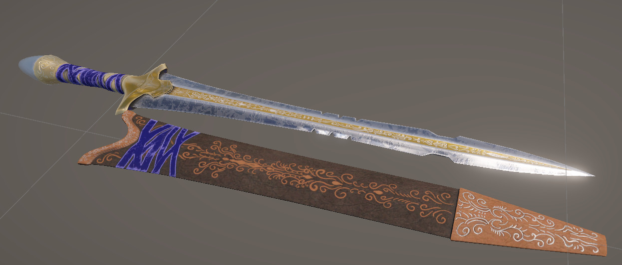 Fanatsy Sword Game Asset Low-poly 3D model_1